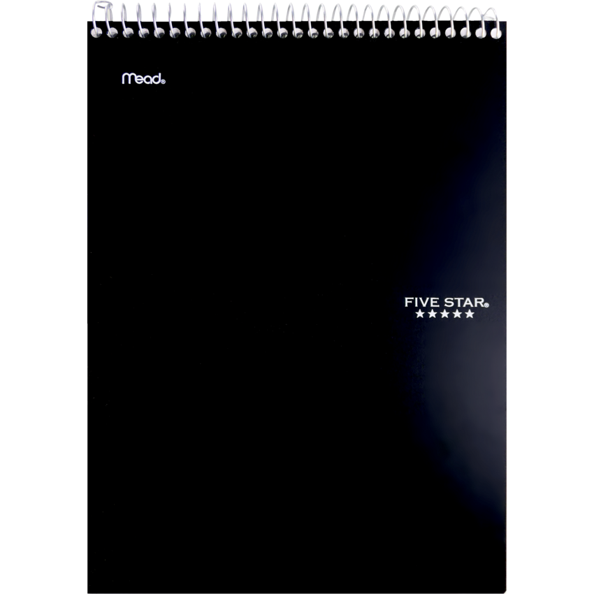 Five Star® Top Bound Notebook 200 pages 8-1/2" x 11" Black