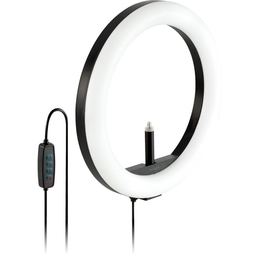 Kensington® L1000 USB Bicolour Ring Light with Webcam Mount Black/White