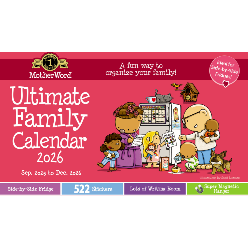 MotherWord® Mom's Ultimate Family Fridge Calendar 15" x 9-1/2" English