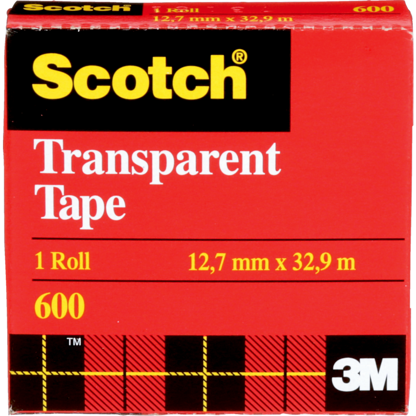 Scotch® Transparent Tape Refill 1/2" (12.7 mm x 32.9 m)