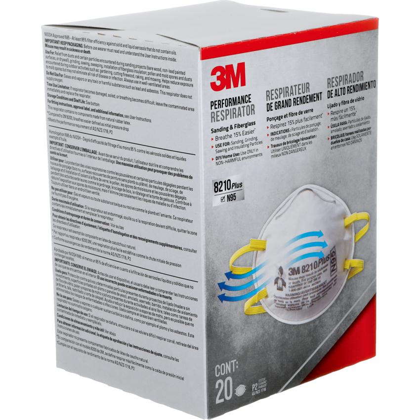 3M™ Performance Sand & Fiberglass Respirators White 20/pkg