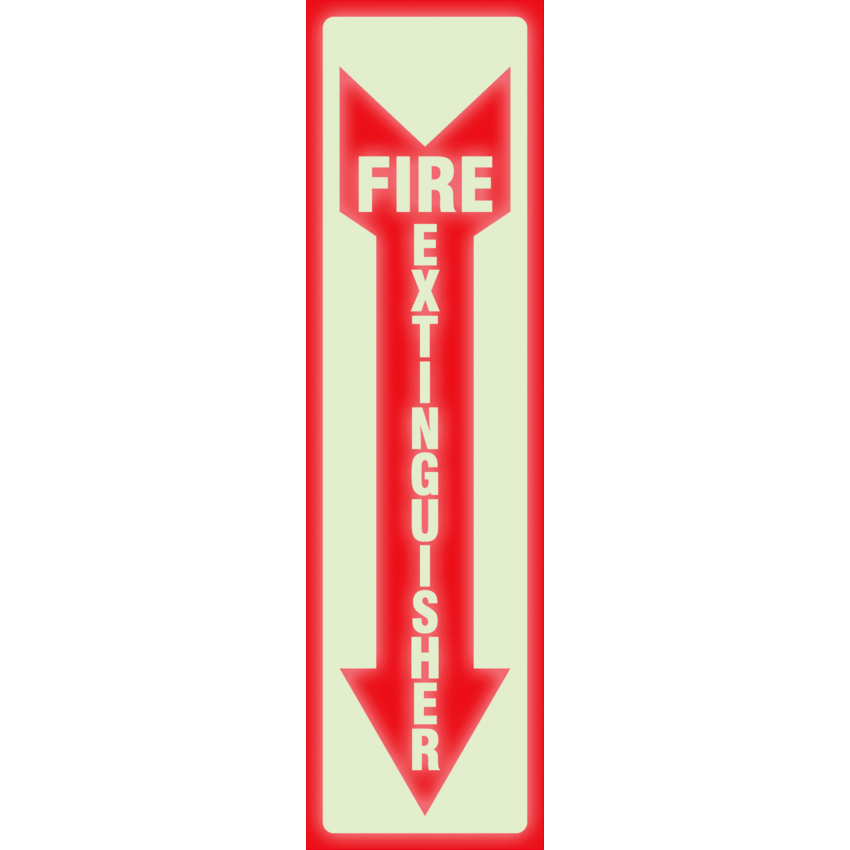 Headline® Glow in the Dark Fire Extinguisher Sign English