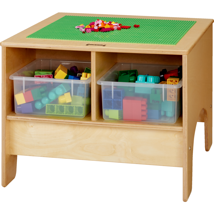 Jonti-Craft® KYDZ Building Table With Clear Bins 28"W x 25"D x 19"H