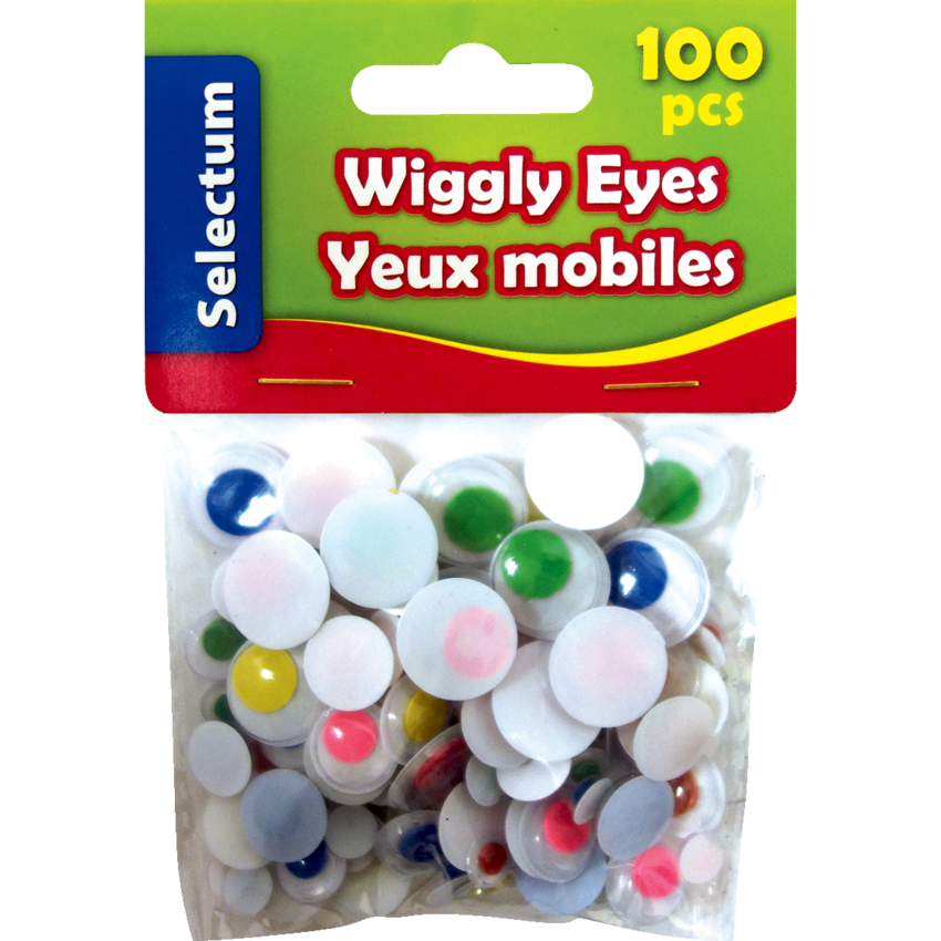 Selectum Decorative Wiggly Eyes Assorted Sizes Assorted Coloured 100/pkg