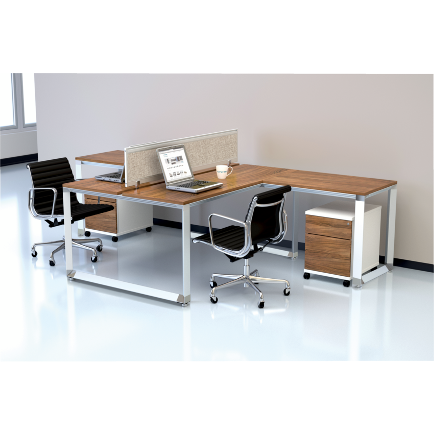 Links Bench TR120 Workstation 120"W x 66"D x 29"H Nutmeg/True White