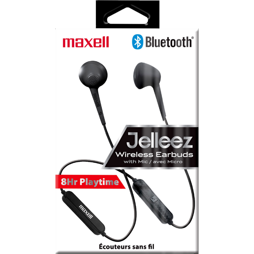 Maxell Jelleez Wireless Earbuds with Mic Black