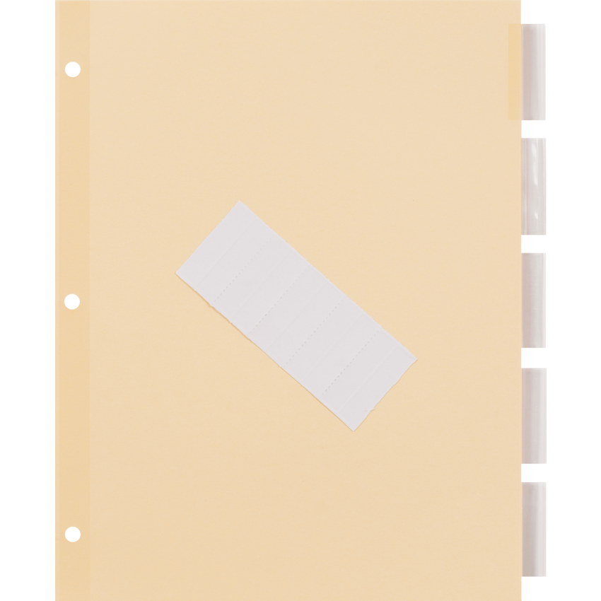 Basics® Insertable Indexes Clear 5 Tabs