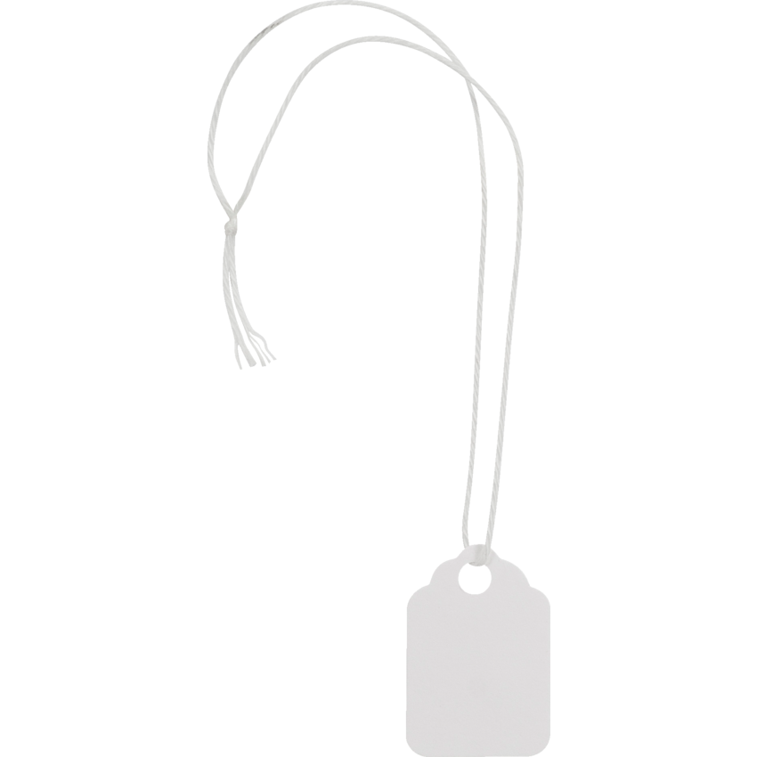 Merangue Merchandise String Tags 1-3/32" x 3/4" White 50/pkg