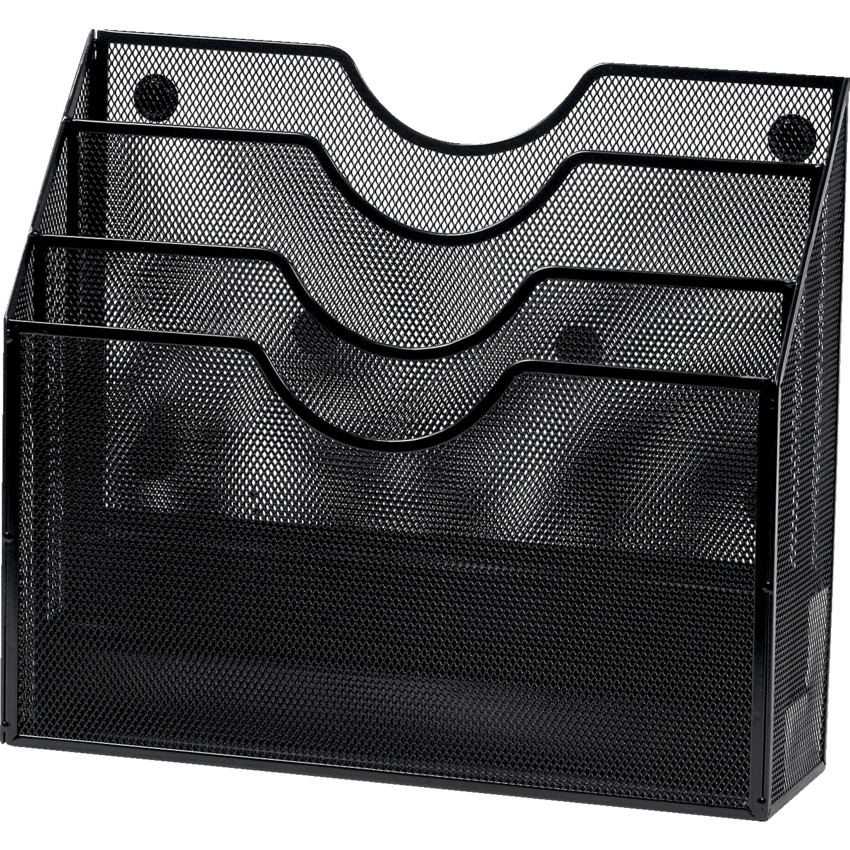 Merangue 3-Tier Magnetic Mesh Holder Letter Black