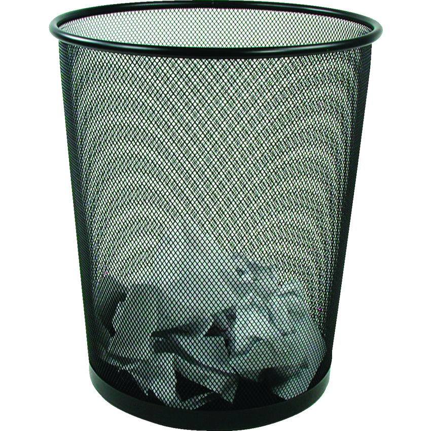 Winnable Mesh Round Wastebasket Black