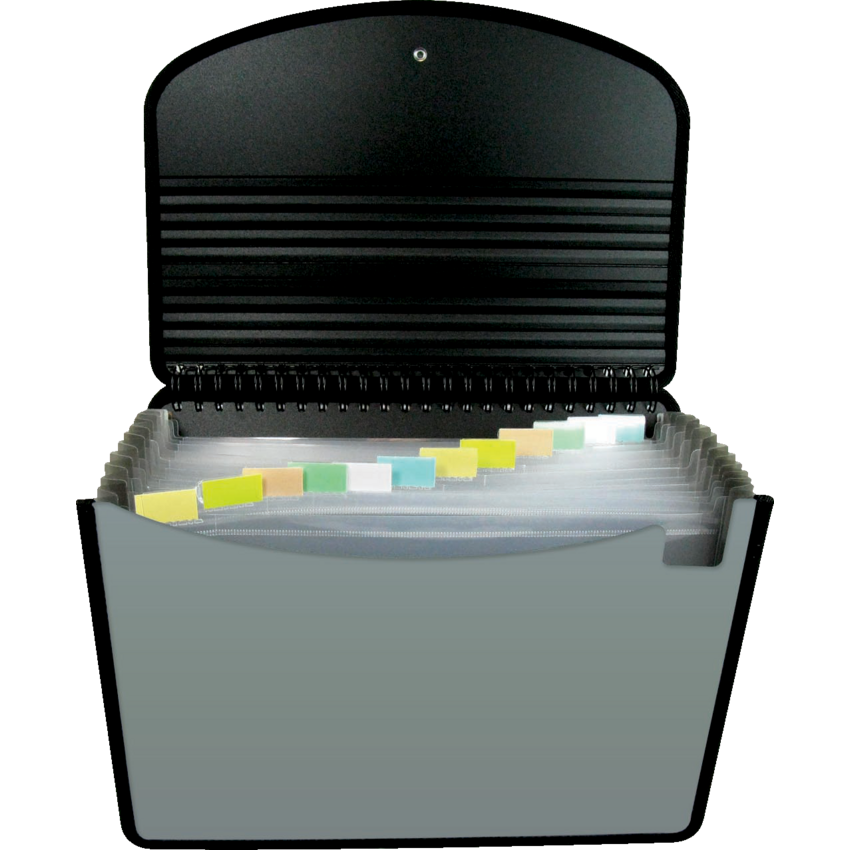 Winnable Expanding Presention File Coil Top Letter Black