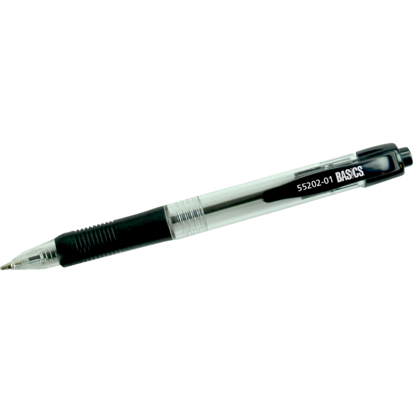 Basics® Retractable Ball Point Pens Medium Point Black 12/box
