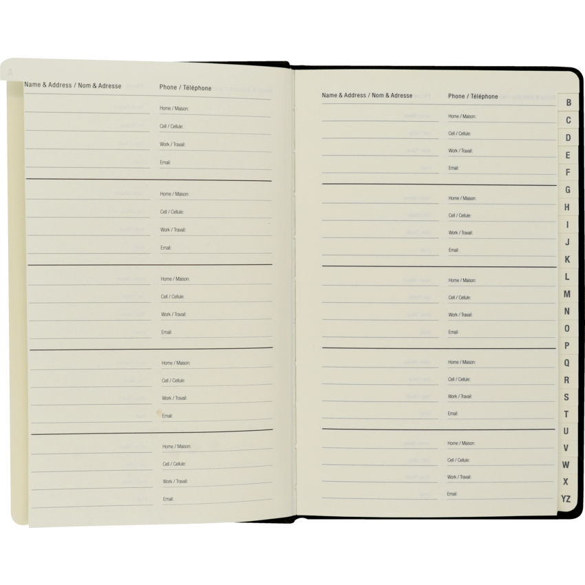 Winnable Address Book 8” x 5” Bilingual Black