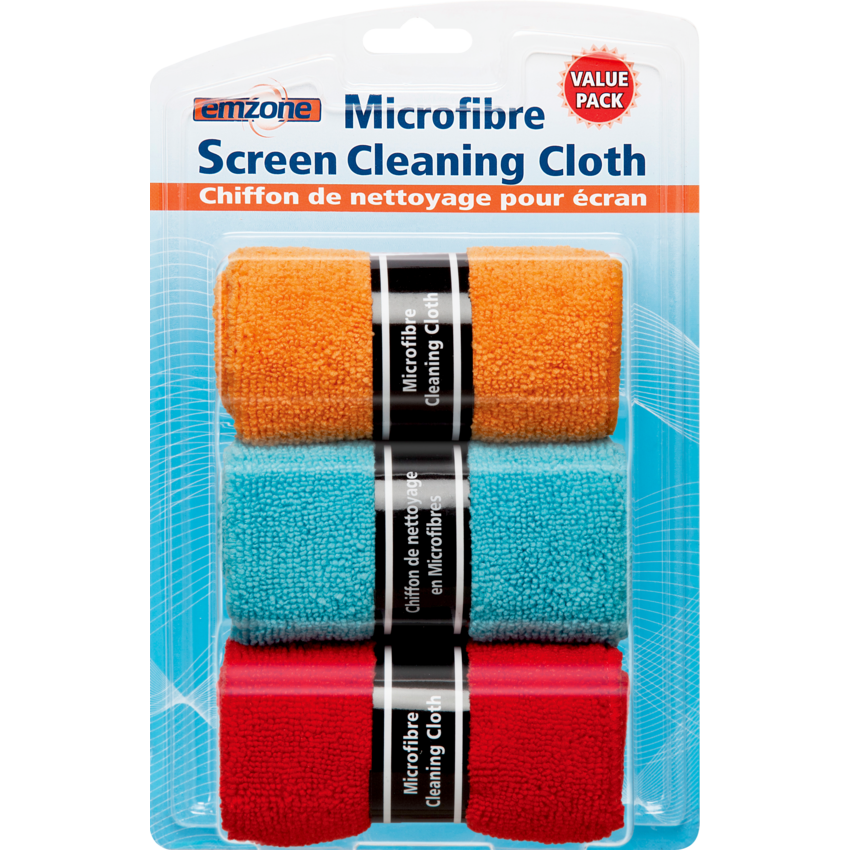 emzone Microfibre Cleaning Cloths 3/pkg