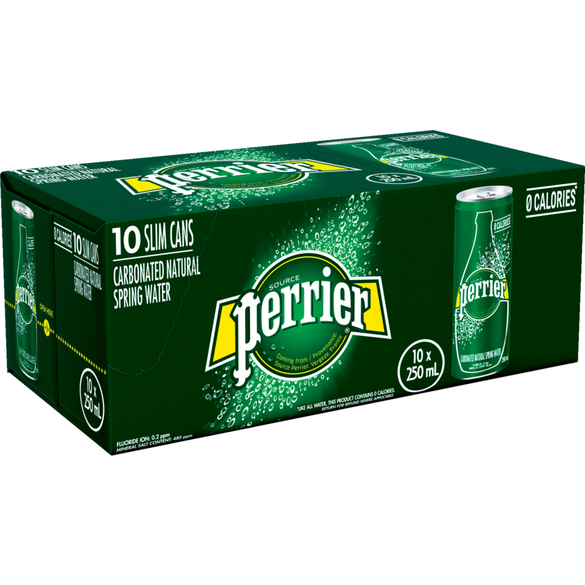 Perrier® Spring Water 250 mL Cans 10/cse