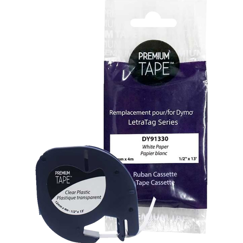 Premium Tape™ Compatible Replacement Tape DYMO 91330 1/2" x 13' Black on White