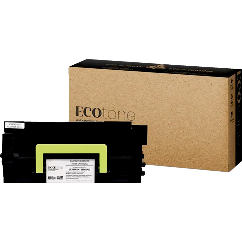 EcoTone® Remanufactured Laser Cartridge (Lex 58D1U00) Black