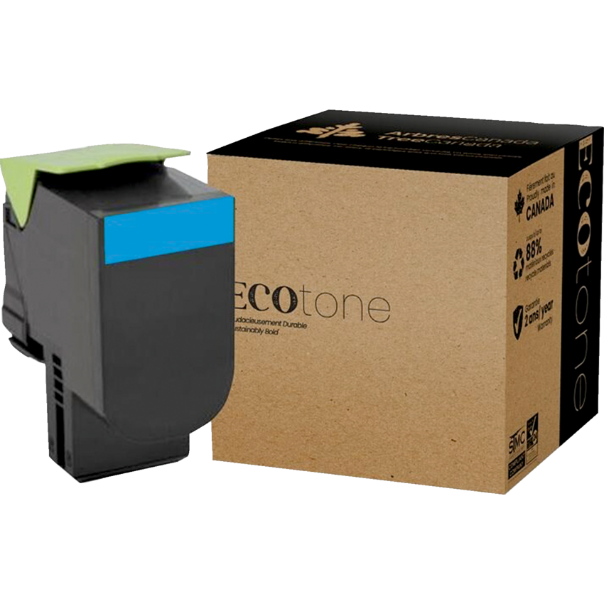 EcoTone® Remanufactured Laser Cartridge (Lex 71B1HC0) Cyan