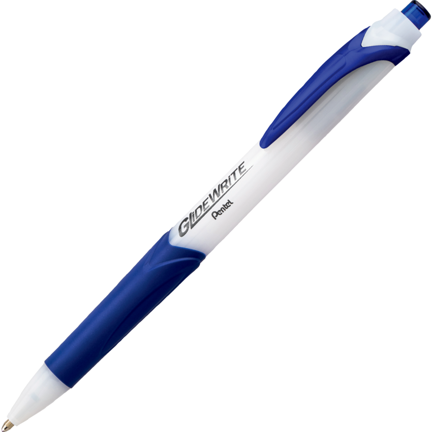 Pentel® GlideWrite™ Retractable Ball Point Pens Bold Point Blue 12/box