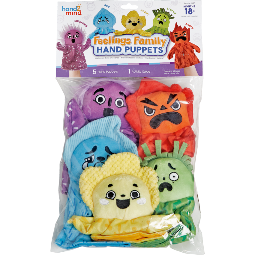 Hand2Mind® Feelings Family™ Hand Puppets 5/set