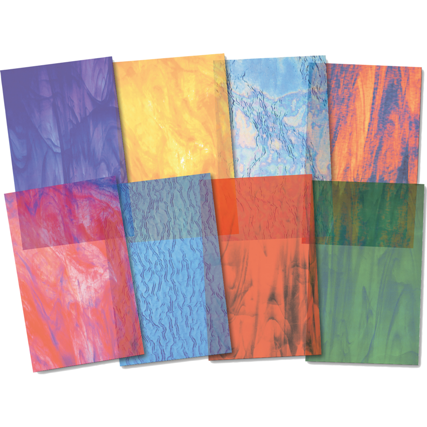 Roylco Stained Glass Paper 5-1/2" x 8-1/2" Assorted Colours 24/pkg