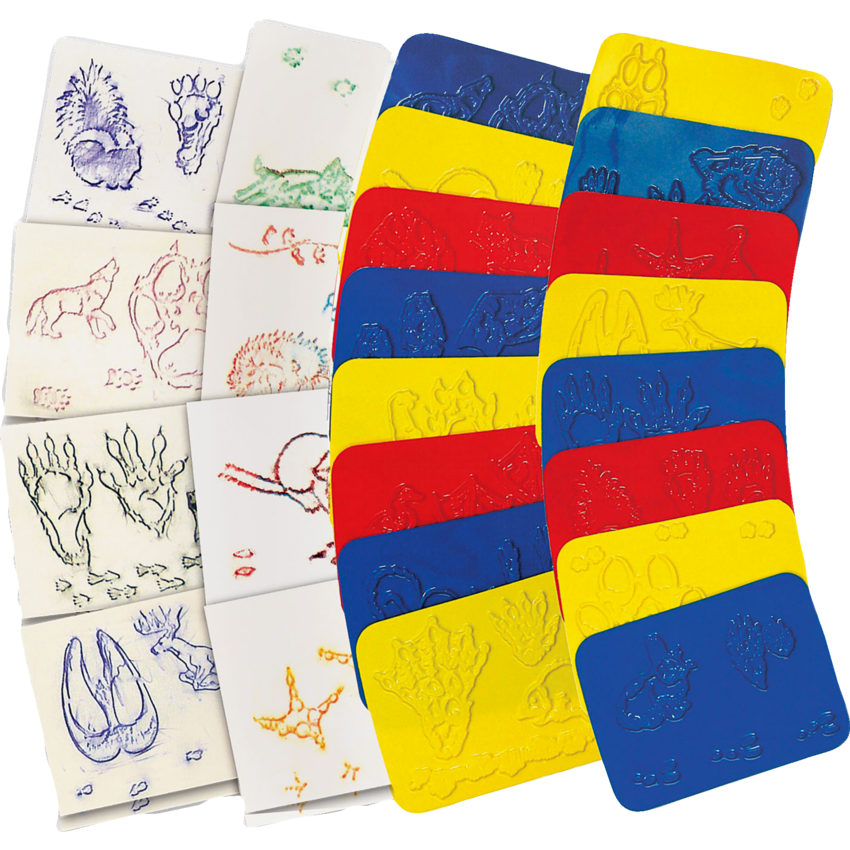 Roylco Rubbing Plates Animal Track 14" x 5-1/4" 16/pkg