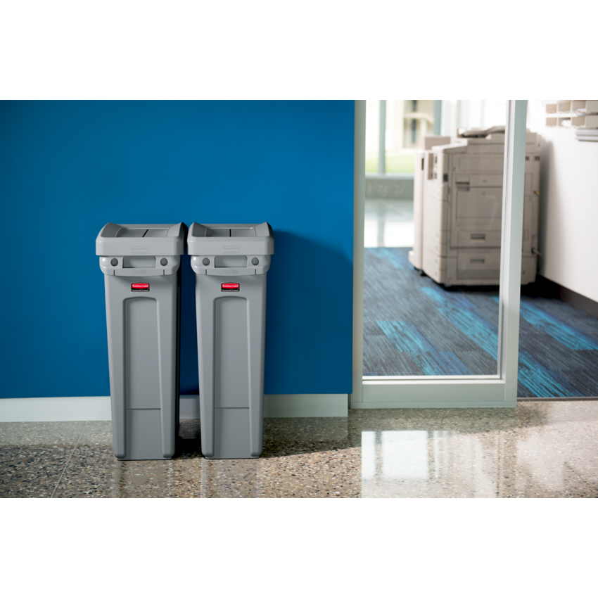 Rubbermaid® Slim Jim® Waste Container Top Swing Lid Grey