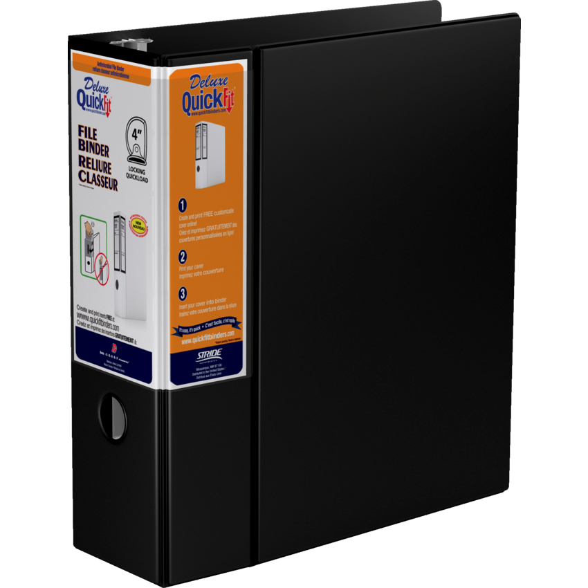 Davis Group Deluxe QuickFit® Heavy Duty D-Ring File Binder 4" Black