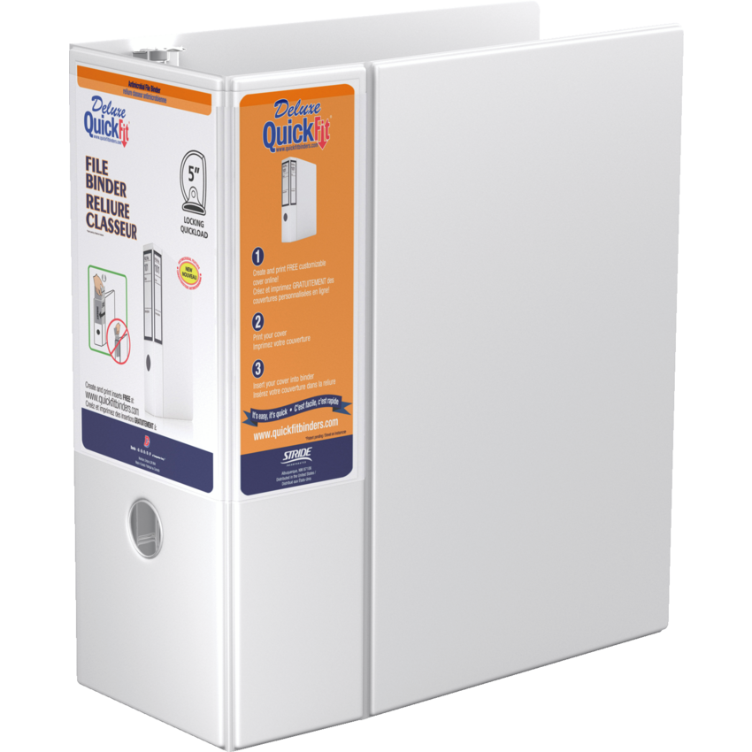 Davis Group Deluxe QuickFit® Heavy Duty D-Ring File Binder 5" White