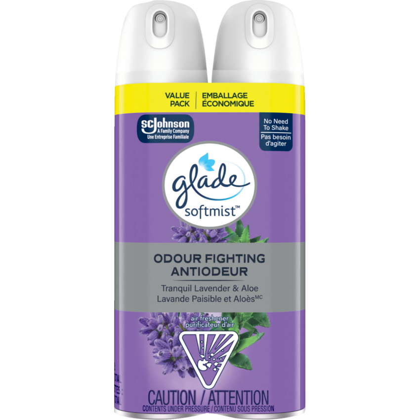 Glade® Aerosol Air Fresheners 226 g Lavender and Aloe 2/pkg