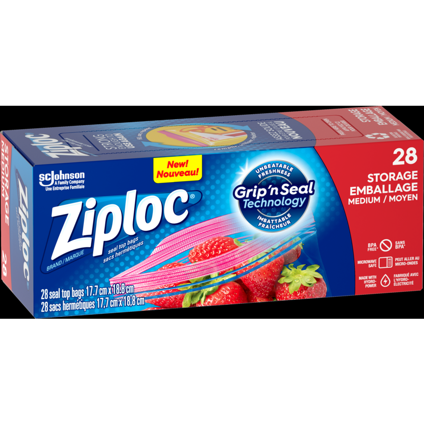 Ziploc® Storage Bags Medium 28/box