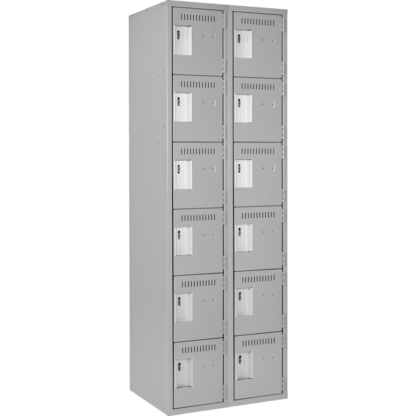 Anthony Steel Clean Line™ Lockerettes Six Tier 2 Bank Pearl Grey