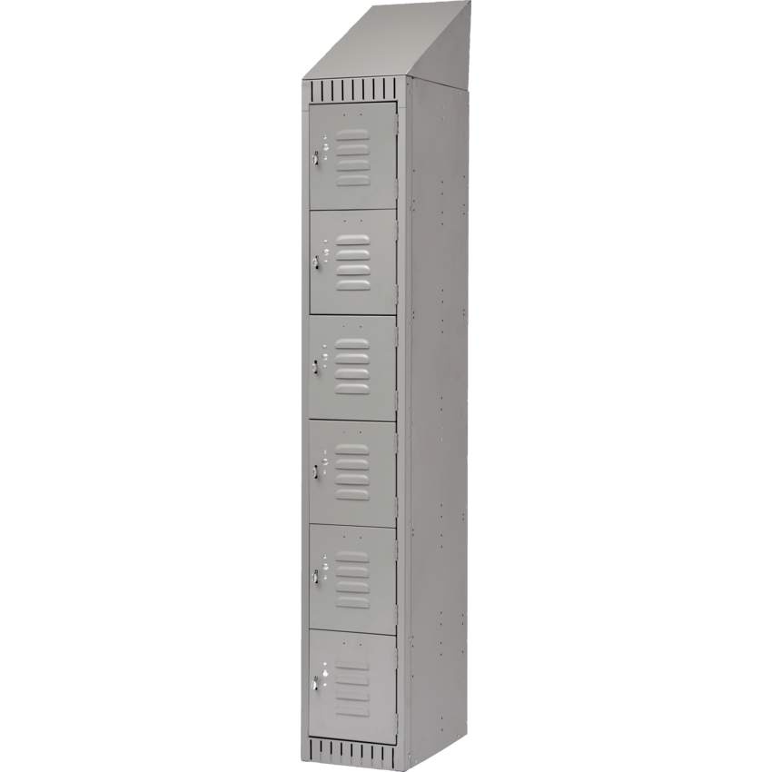 Kleton® RTA Steel Locker Lockerettes w/Slope Top Bank of 1 Grey