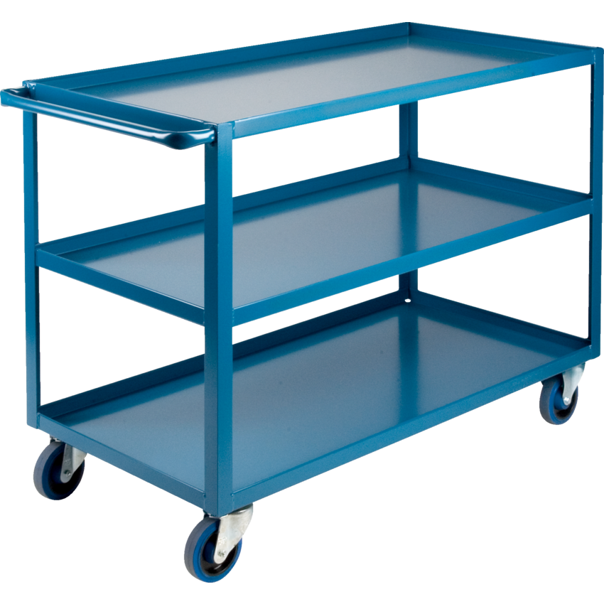 Kleton® Heavy Duty Shelf Truck 3 Shelves 24"W x 51"D x 36"H Blue
