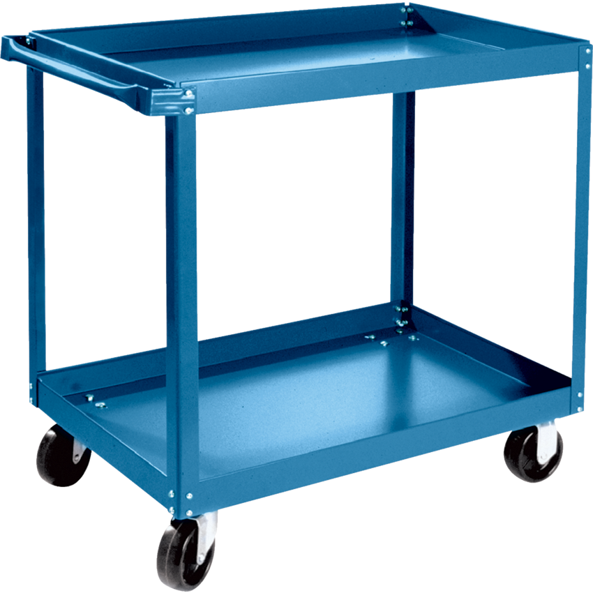 Kleton® Ready to Assemble Shelf Truck 2-Shelf 5" Polyolefin Casters 18"W x 30"D x 36"H