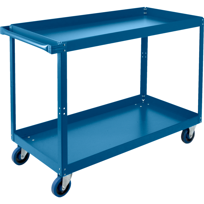 Kleton® Ready to Assemble Shelf Truck 2-Shelf 5" Rubber Casters 24"W x 48"D x 36"H