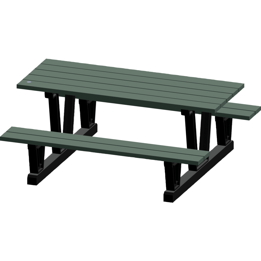 Re-Plast Recycled Outdoor Picnic Table Plastic 6' Grey