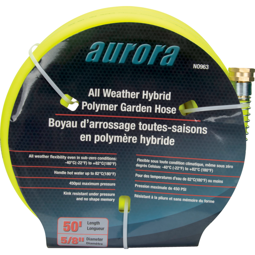 Aurora Tools® All Weather Garden Hose 50' Lime-Yellow