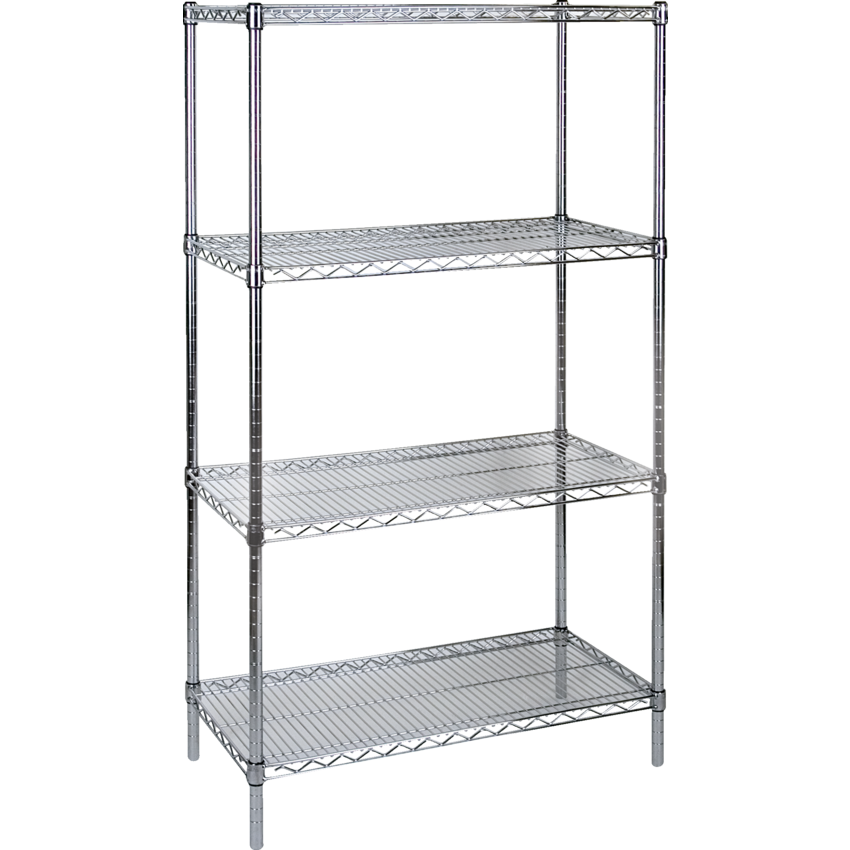 Kleton® Heavy Duty Chromate Wire Shelving 4 Shelves 48"W x 18"D x 63"H