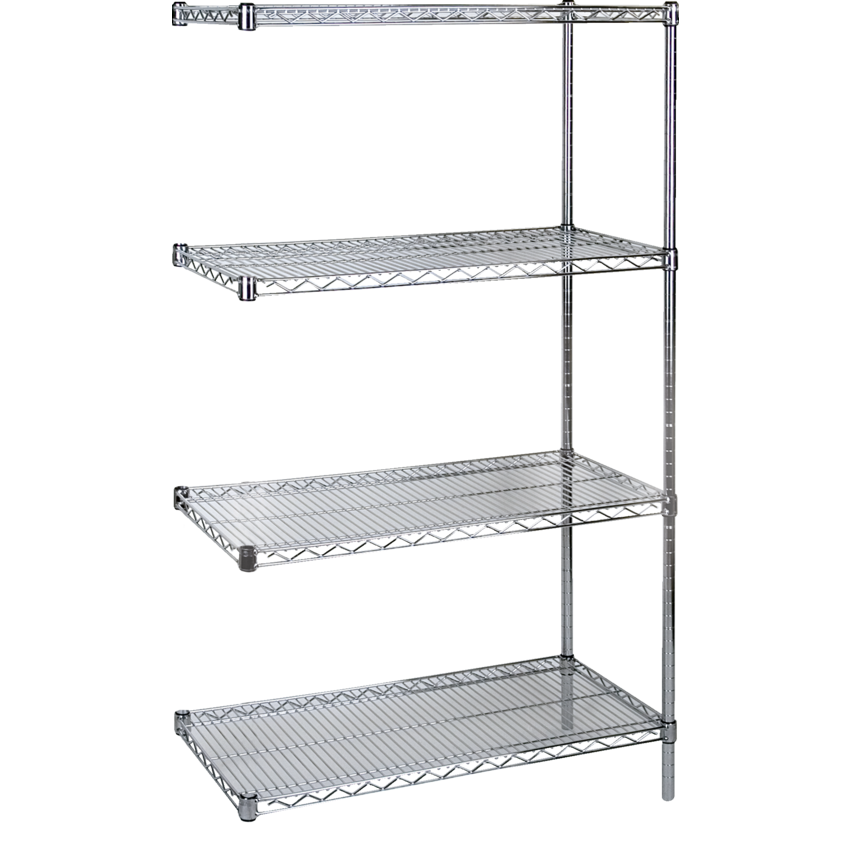Kleton® Heavy Duty Chromate Wire Shelving 4 Shelves 48"W x 24"D x 63"H