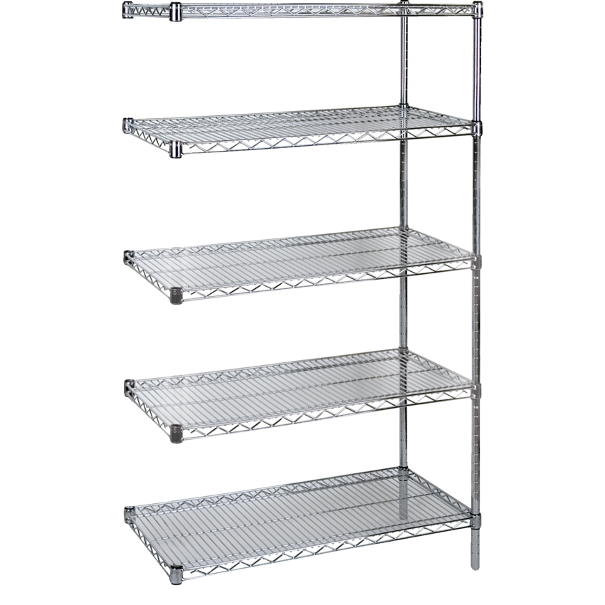 Kleton® Heavy Duty Chromate Wire Shelving 5 Shelves 36"W x 18"D x 74"H