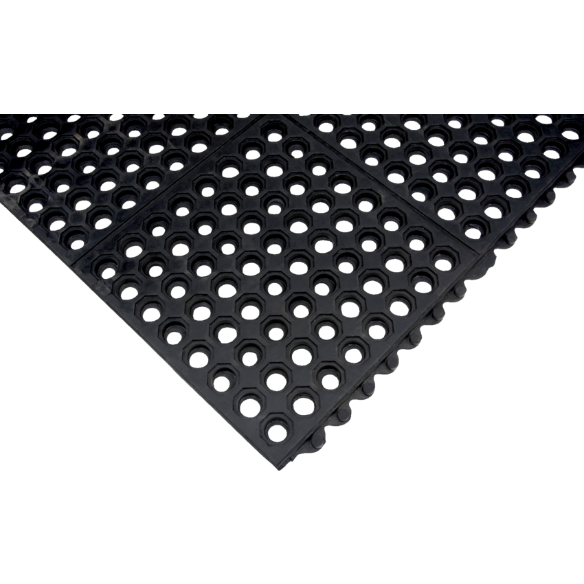 Zenith® Anti-Fatigue Link Mat 3' x 3' Black