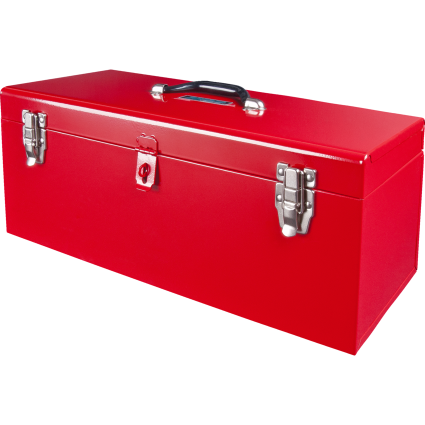Aurora Tools® Portable Tool Box with Metal Tool Tray Red