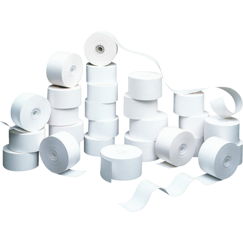 Business Source® Bond Paper Rolls 2-1/4"W x 2-1/4" dia. (150'L) Bond White 100 rolls/ctn