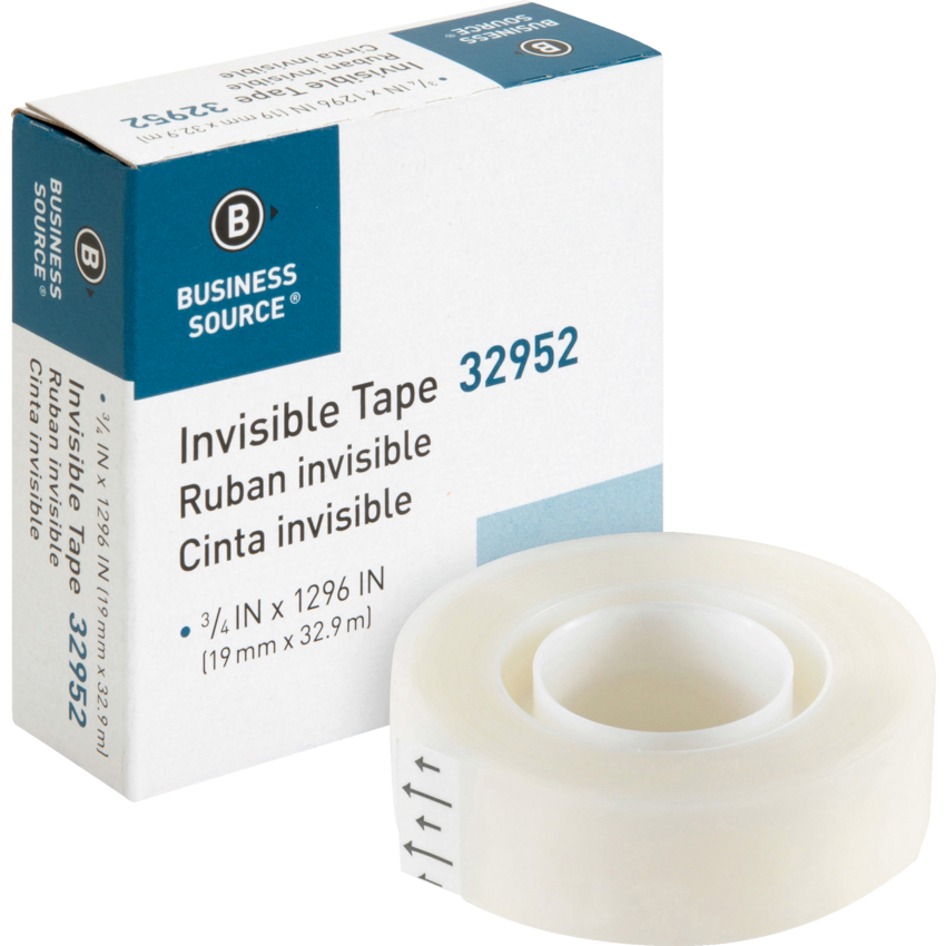 Business Source® Premium Invisible Tape 3/4" x 32.9m Clear