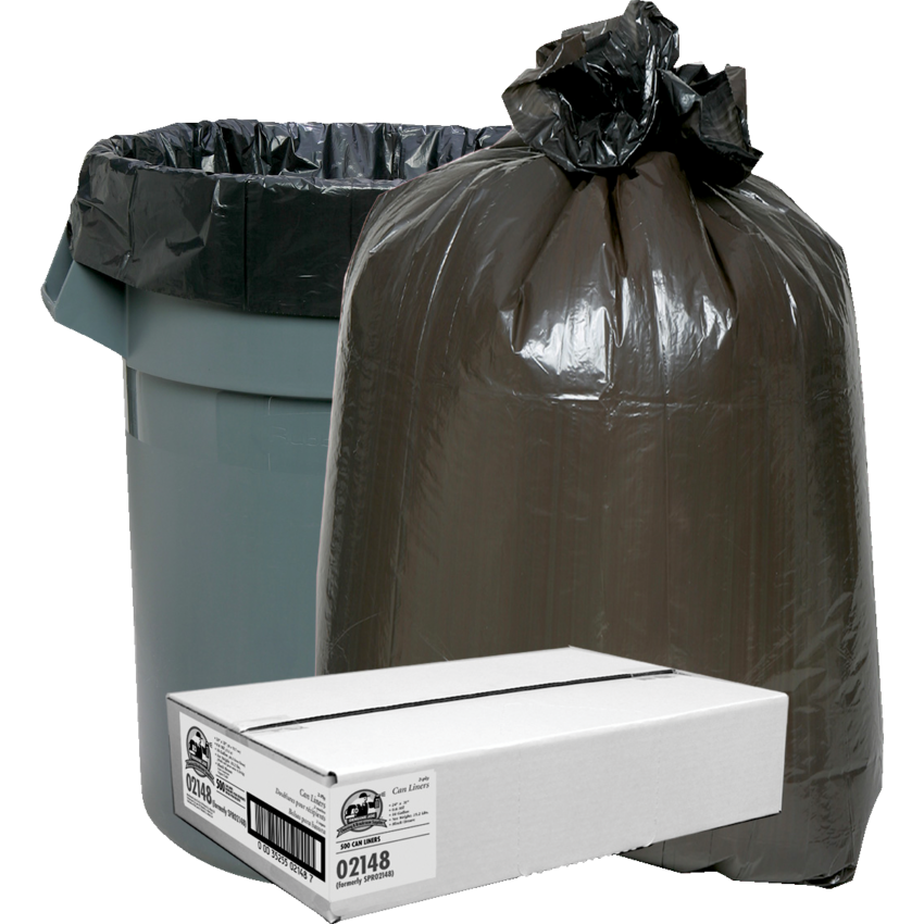 Genuine Joe Can Liners 2-ply 38" x 58" 227 L Black 100/box