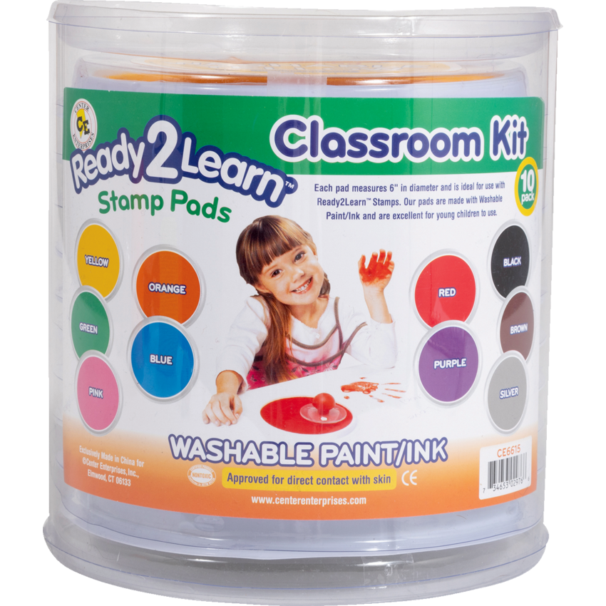 Ready 2 Learn® Jumbo Circular Washable Stamp Pads 10 Assorted Colours