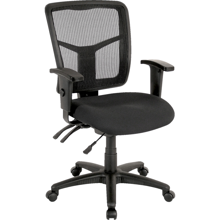 Lorell® ErgoMesh Series Chair Mid-Back Black