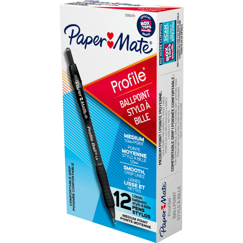 Paper Mate® Profile® Retractable Ball Point Pens Bold Point Black 12/box