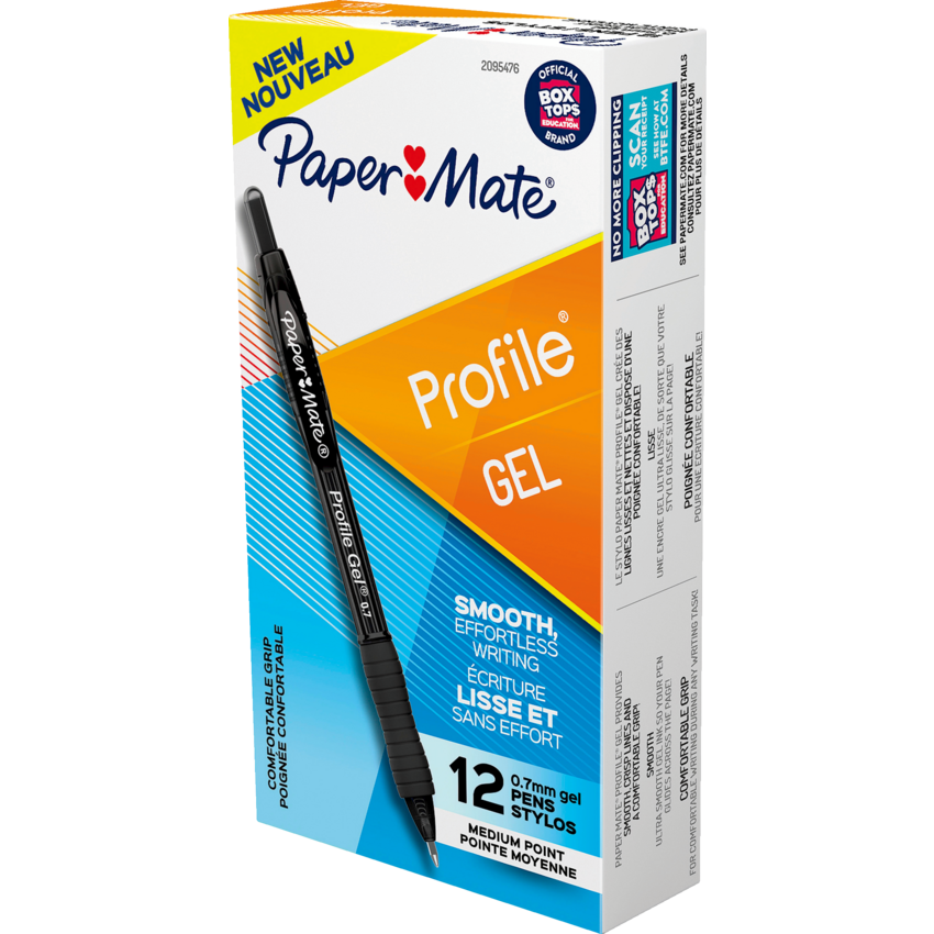 Paper Mate® Profile® Gel Retractable Pens 0.7 mm Black 12/box
